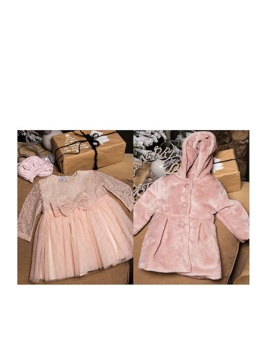 M&B Kid's Fashion Mädchen Kleid Tüll Tierdruck Rosa