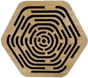 Alpha Acoustiki Hexa Wood Schallabsorbierendes Paneel (6Stück) 50mm in Braun Farbe