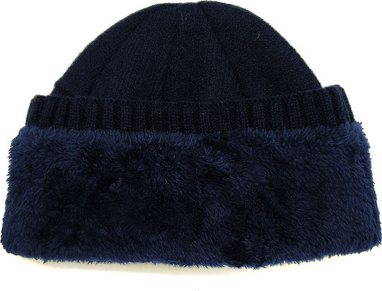 Beanie Unisex Beanie Knitted in Navy Blue color
