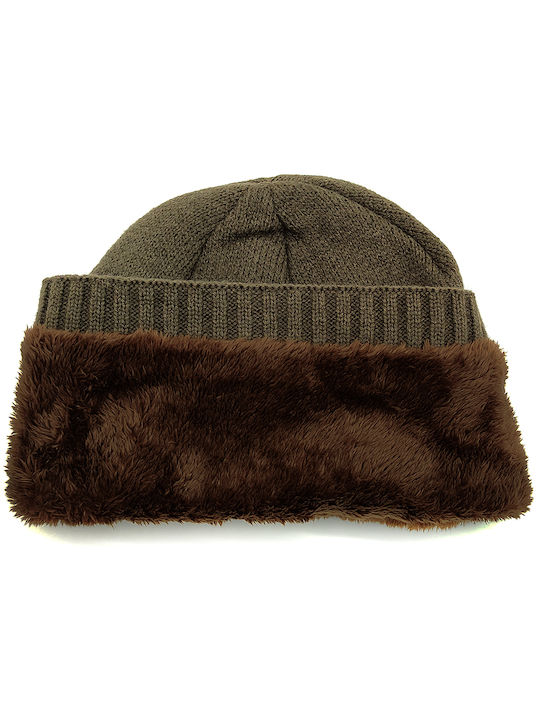 Gift-Me Beanie Unisex Beanie Knitted in Brown color