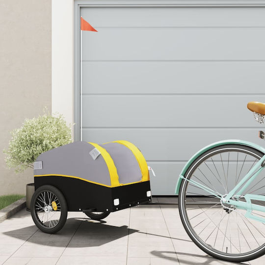 Vidaxl Remorcă Pentru Bicicletă Negru Galben 30 Kg Fier