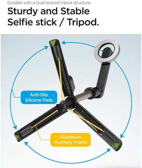 Spigen Selfie-Stick Tripod Bluetooth Schwarz