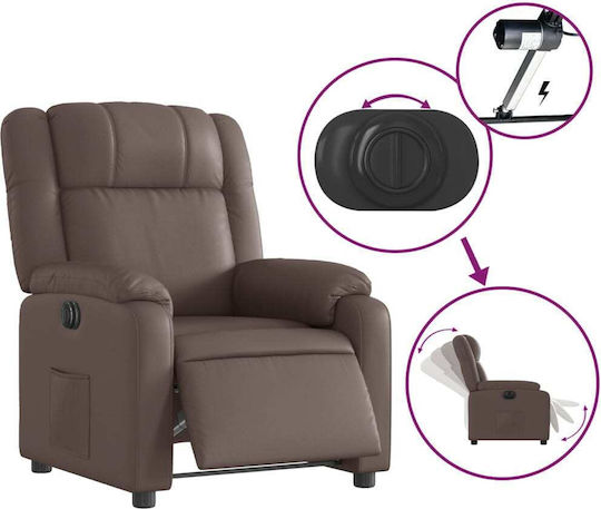 Relax Armchair with Footstool from Leatherette Coffee 77x95x99cm