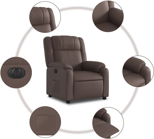 Relax Armchair with Footstool from Leatherette Coffee 77x95x99cm