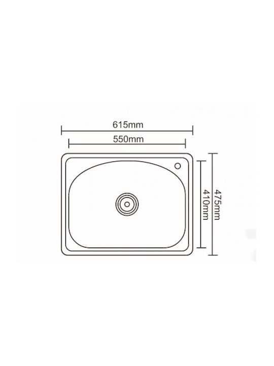 Inter Ceramic Ένθετος Νεροχύτης Inox Μ61xΠ47cm Γκρι