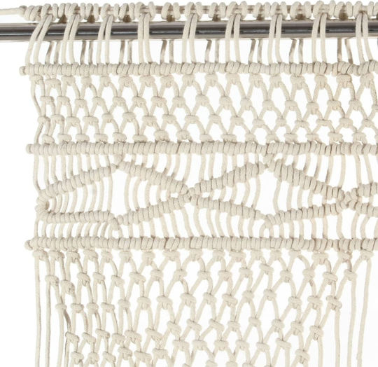 vidaXL Macramé 140x240cm Fabric Door Curtain Beige 140x240cm 323978