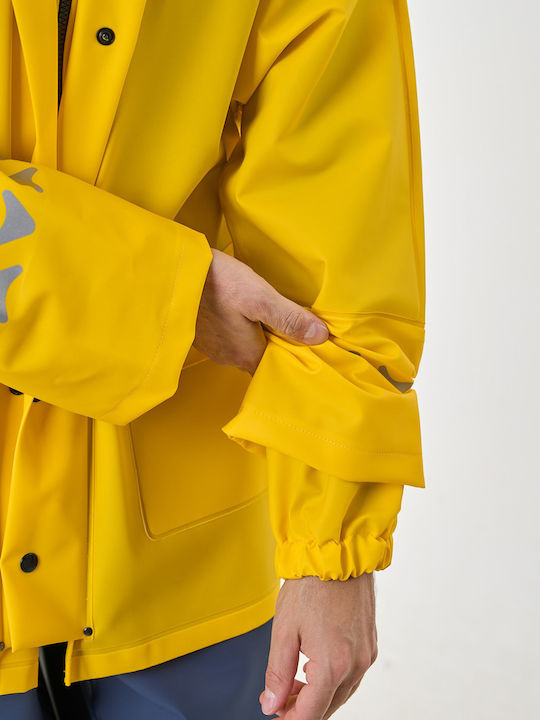 Anorak Waterproof Jacket Work Yellow with Detachable Hood