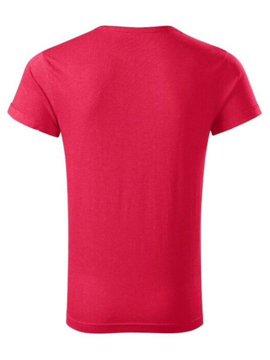 Malfini Ανδρικό Διαφημιστικό T-shirt Κοντομάνικο Red Melange