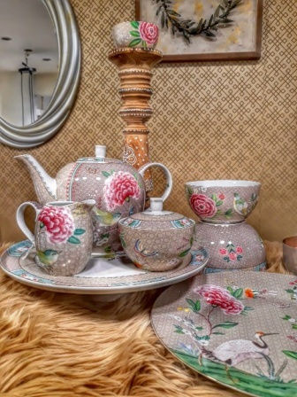 PiP Studio Blushing Birds Milchkanne zum Servieren aus Porzellan Khaki 1Stück