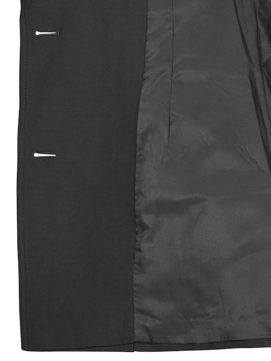Women's Black Coat with Belt