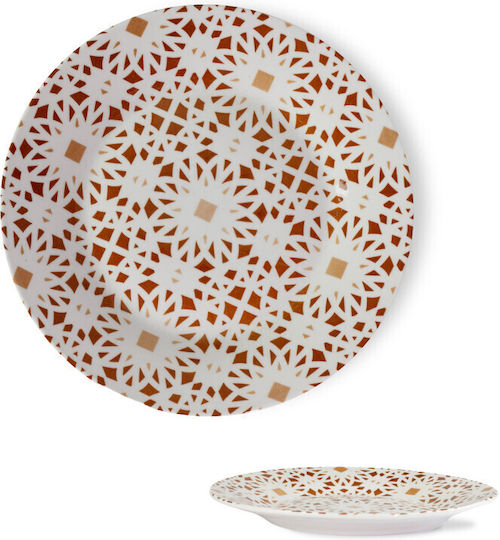 Viosarp Design Servierplatte für Wüste aus Porzellan Weiß mit Durchmesser 19cm