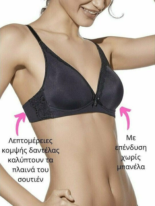 Creaciones Selene Bra with Light Padding without Underwire Black