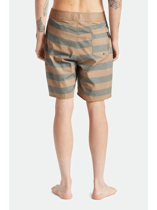 Brixton Men's Swimwear Bermuda Brown Striped