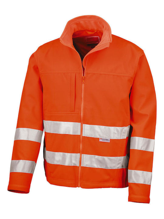 Safety Jacket Hi-Vis Softshell Result R117 Fluorescent Orange