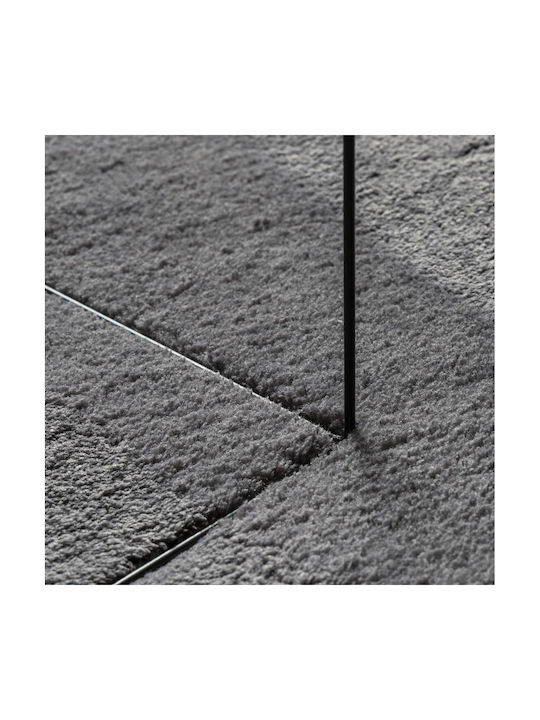 vidaXL Huarte Rutschfest Teppich Rechteckig Synthetisch,Polyester/Cotton/Leather Charcoal