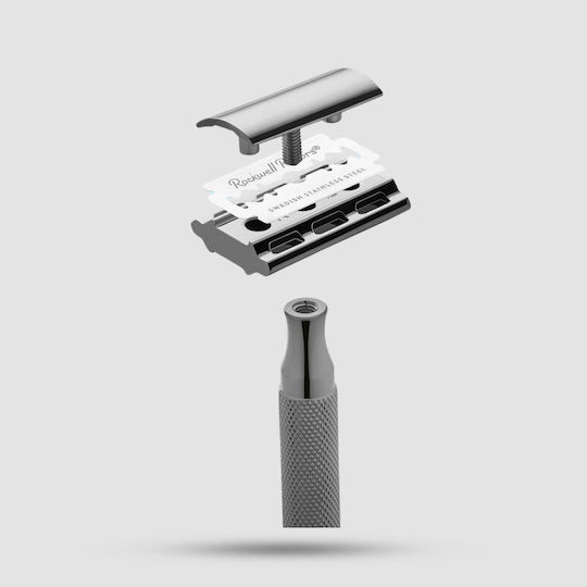 Rockwell Razors 2C Razor de siguranță cu lame pentru piele sensibilă Crom Gunmetal 5buc