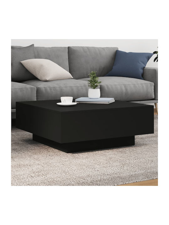 Square Wooden Coffee Table Black L80xW80xH31cm