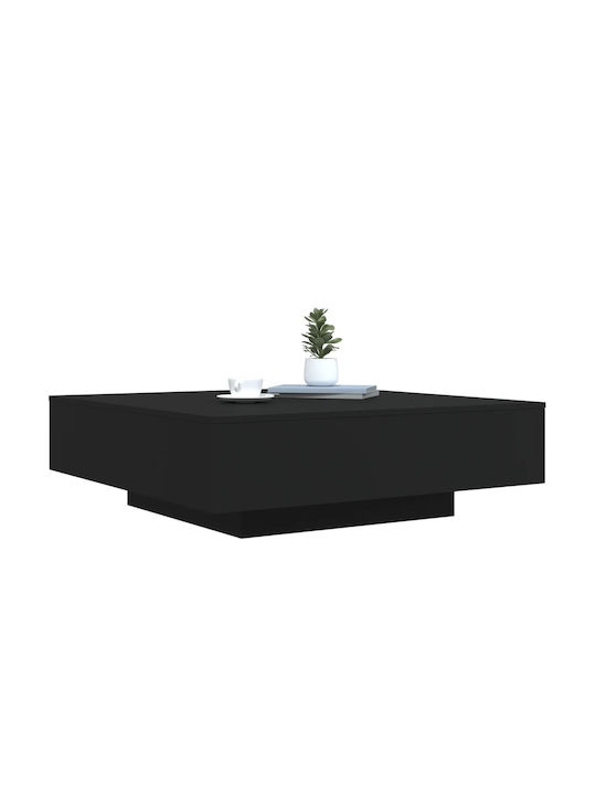 Square Central Wooden Coffee Table Black W100xD100xH31cm