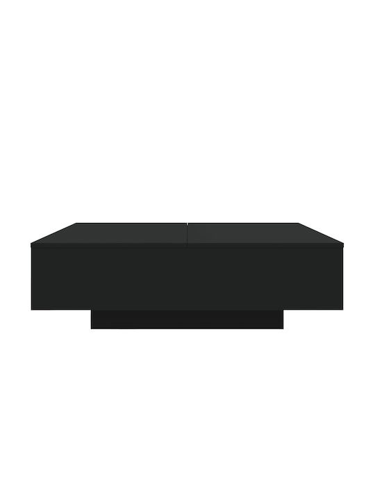 Square Central Wooden Coffee Table Black W100xD100xH31cm