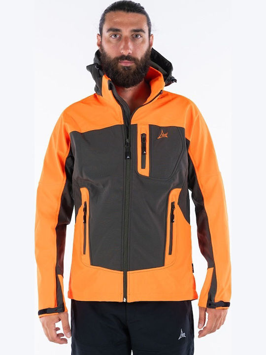 Χειμωνιάτικο Μπουφάν Softshell Αδιάβροχο και Αντιανεμικό Orange Khaki
