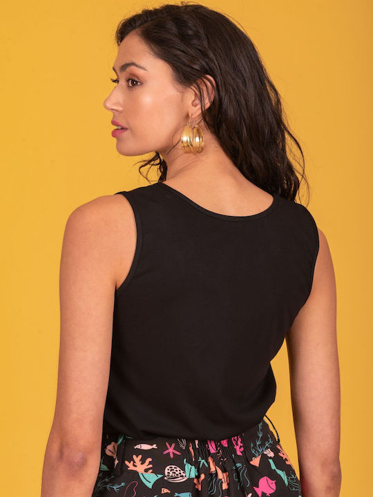 Damen Bluse mit Trägern Schwarz