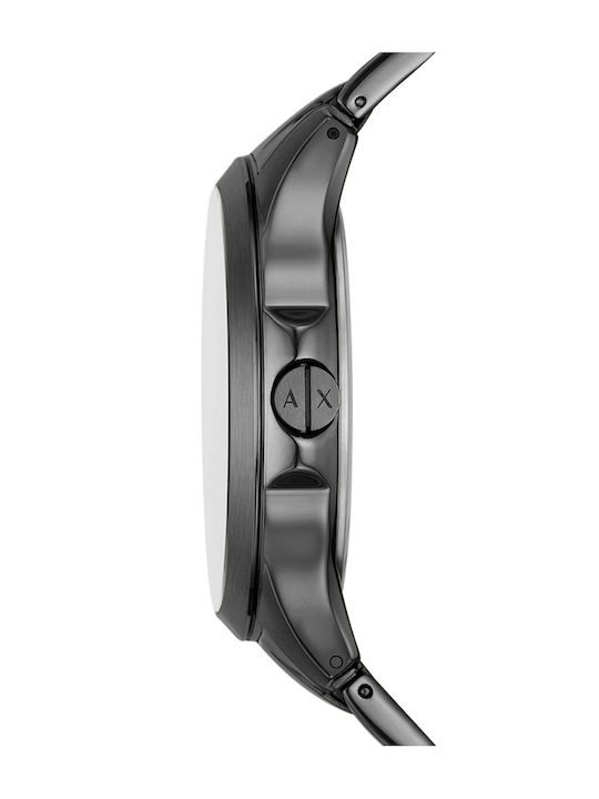 Armani Exchange Herrenuhr 46mm Chronograph Batterie mit Grau Rostfreier Stahl Armband