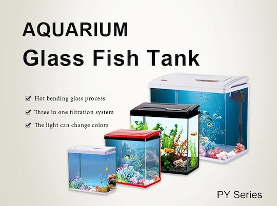 Led Fish Aquarium Capacity 61lt with Filter and 57x49x49cm Black