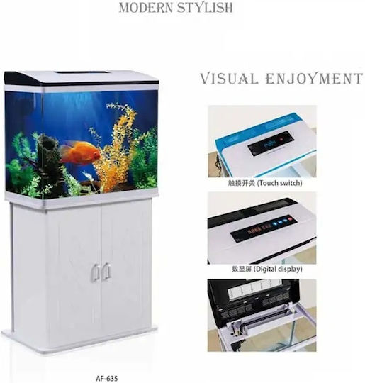 Led Fish Aquarium Capacity 53lt with 42x47x47cm White