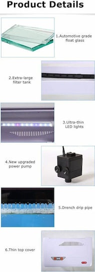 Led Аквариум за риби С капацитет 24лт с Филтър и 38x39x39см. Черен