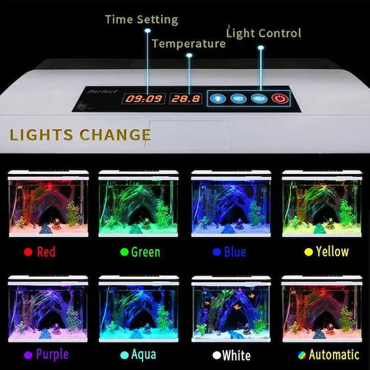 Led Fish Aquarium Capacity 81lt with 61x54x54cm White