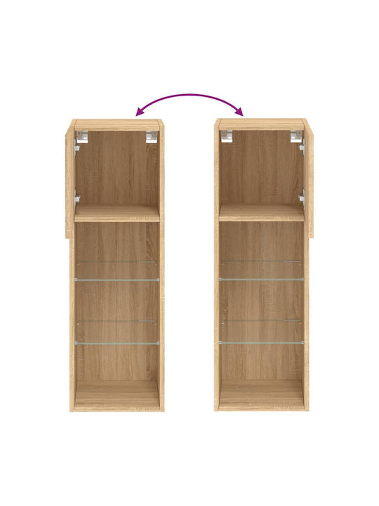 Wall Cabinets Brown 2 Pieces 30.5x30x90cm