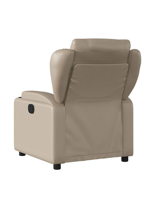 Πολυθρόνα Relax Massage με Υποπόδιο από Δερματίνη Καπουτσίνο 77x94.5x100cm