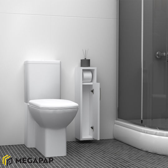 Megapap Murray Επιτοίχια Χαρτοθήκη Ξύλινη Λευκή