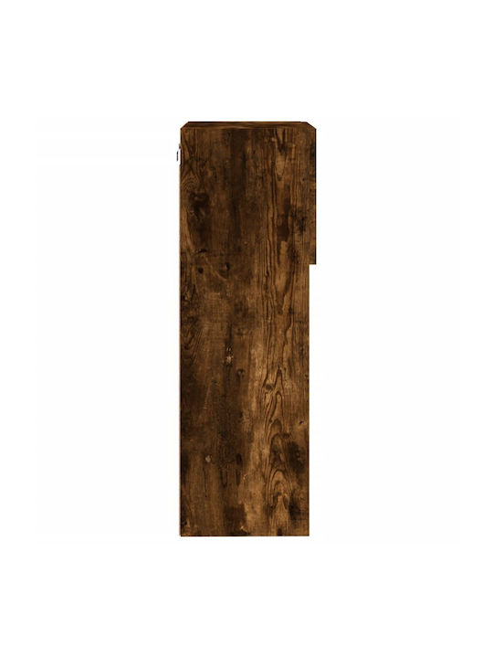 Hanging Living Room Cabinet Made of Particle Board with Lighting Smoky Oak 40.5x30x90cm