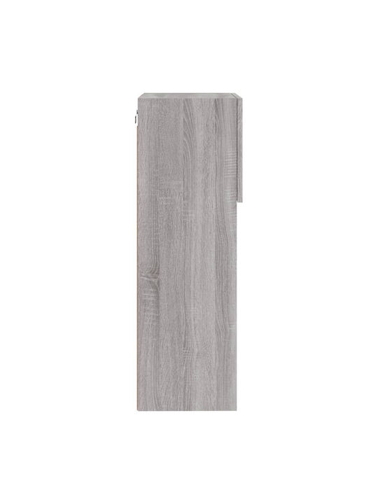 Wall-Mounted Living Room Cabinet made of Particle Board with Lighting Grey Sonoma 40.5x30x90cm
