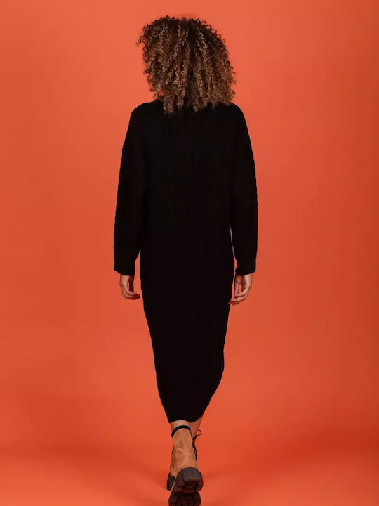 Midi Dress Knitted Black