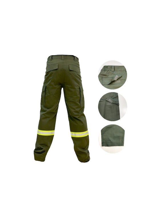 ELVE Reflective Work Trousers Beige made of Cotton