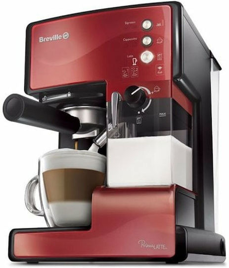 Breville Μηχανή Espresso 1200W Πίεσης 15bar Κόκκινη VCF046X