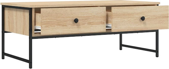 Rectangular Central Wooden Coffee Table with Drawers Sonoma Oak M101xW49xH39.5cm