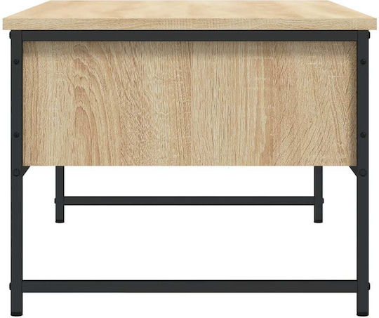 Rectangular Central Wooden Coffee Table with Drawers Sonoma Oak M101xW49xH39.5cm