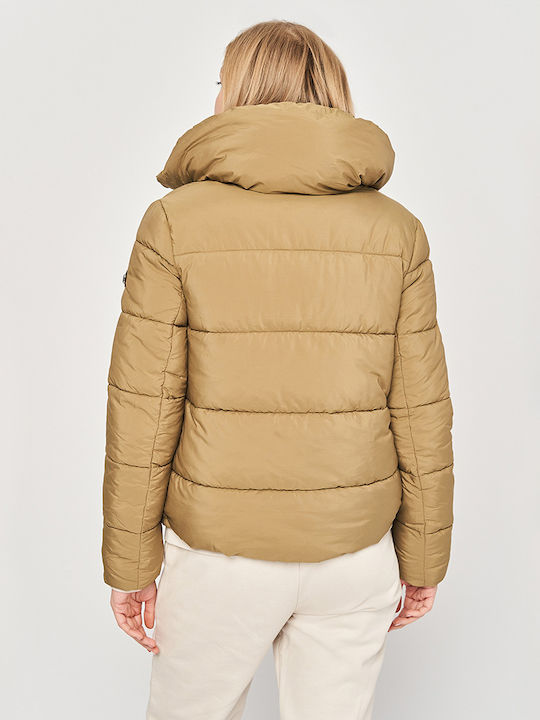 Trespass Women's Short Puffer Jacket for Winter Brown