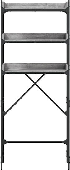 vidaXL Floor Bathroom Shelf Wooden with 3 Shelves 67x25x163cm Gray