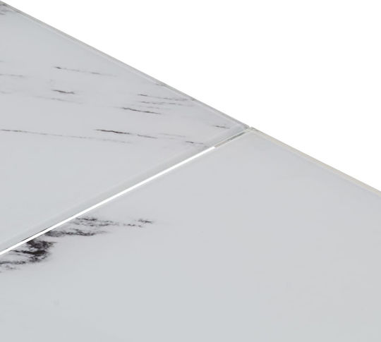 Square Central Glass Coffee Table Silver 80xWidth 80xHeight 40 cm