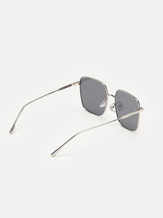 Cosselie Alice Unisex Sunglasses with Silver Metal Frame and Gray Polarized Lens 1802202534