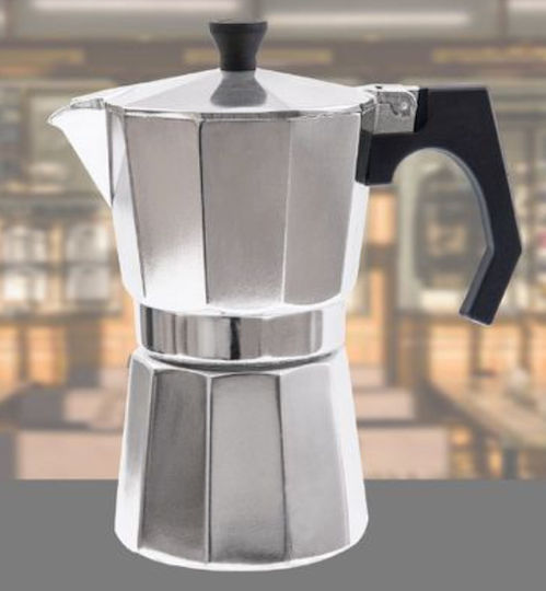 Hoomei Stovetop Espresso Pot for 2 Cups Silver
