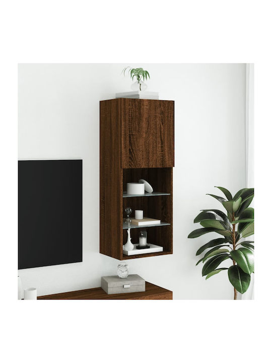 Dulap Pandantiv Pentru Sufragerie Din Placă Din Lemn Agregat Cu Iluminare Stejar Maro 40.5x30x102cm