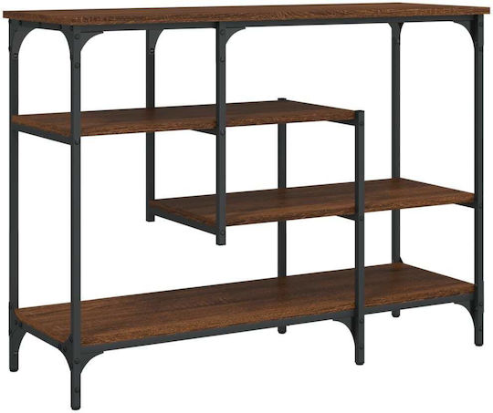 Console Table Wood & Metal Brown Oak L100xW35xH75cm