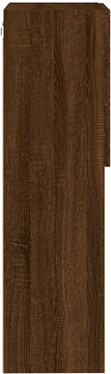 Wall-Mounted Living Room Cabinet made of Particle Board with Lighting Brown Oak 40.5x30x102cm