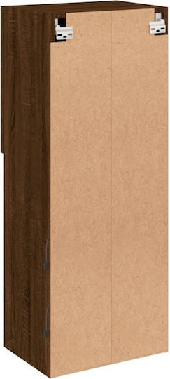 Wall-Mounted Living Room Cabinet made of Particle Board with Lighting Brown Oak 40.5x30x102cm