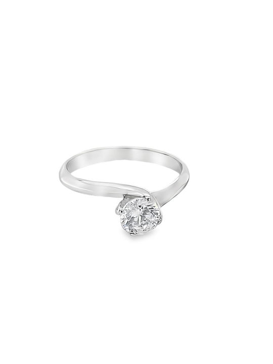 Xryseio Single Stone from White Gold 14K